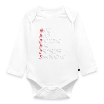 Markus - Baby Bio-Langarm-Body - Weiß - Vorne