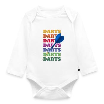 Dartspieler Dartfans Dartpfeil Darts Dart Fans - Baby Bio-Langarm-Body - Weiß - Vorne
