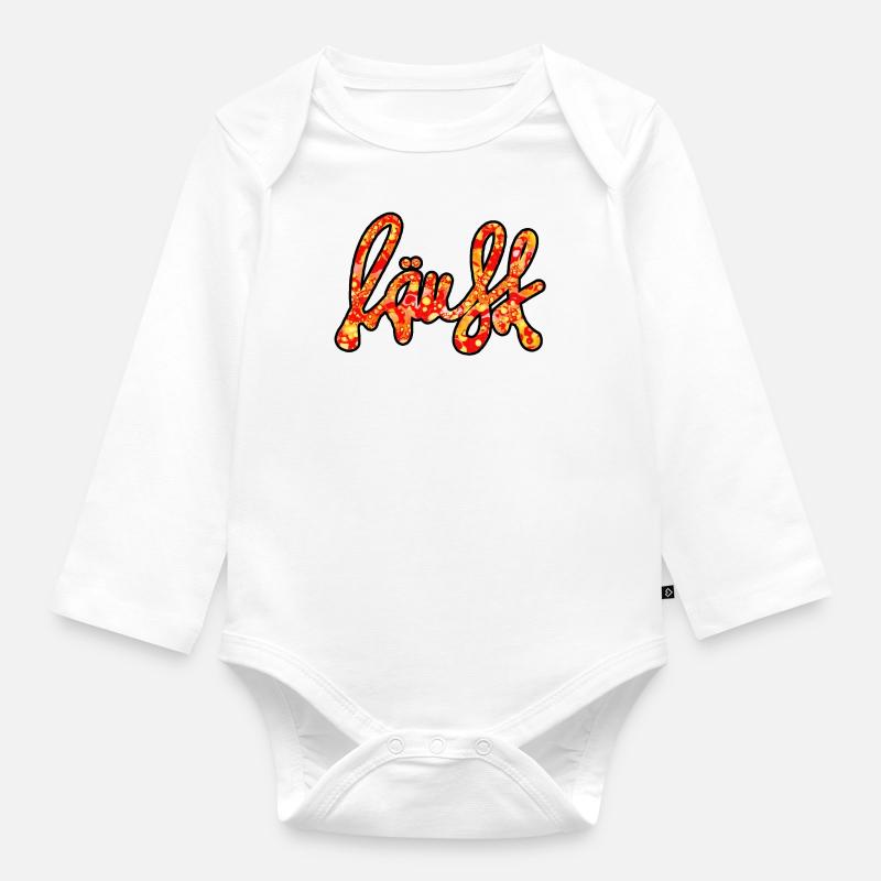 cooler Spruch - läuft - coole Sprüche - Baby Bio-Langarm-Body - Weiß