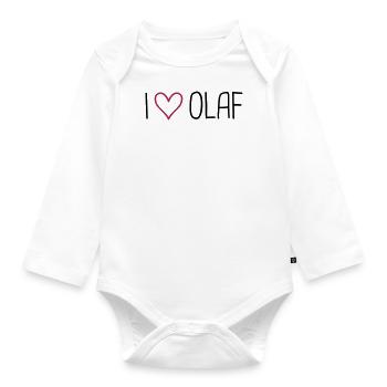 I love Olaf - Baby Bio-Langarm-Body - Weiß - Vorne