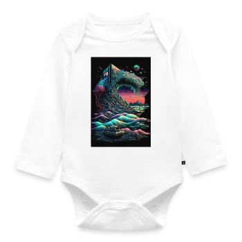 Retro Gaming Gamer - Organic Longsleeve Baby Bodysuit - white - Front