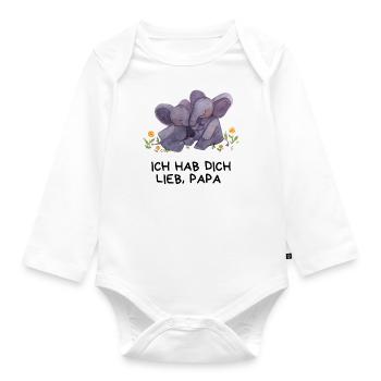 Ich hab dich lieb Papa - Baby Bio-Langarm-Body - Weiß - Vorne