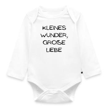 Kleines Wunder Große Liebe - Baby Bio-Langarm-Body - Weiß - Vorne
