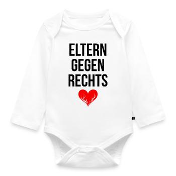 ELTERN GEGEN RECHTS - Baby Bio-Langarm-Body - Weiß - Vorne