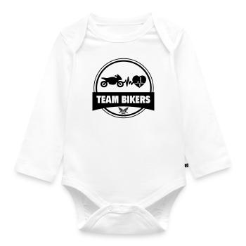 Team Bikers für Motorradlieb,Motorrad-Crew - Baby Bio-Langarm-Body - Weiß - Vorne