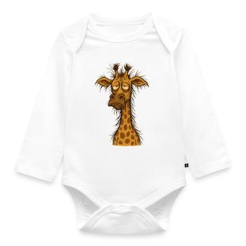 Giraffe - Organic Longsleeve Baby Bodysuit - white - Front