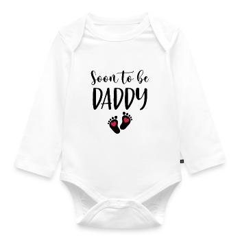 Soon To Be Daddy - Organic Longsleeve Baby Bodysuit - white - Front