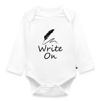 Writer Write On - Organic Longsleeve Baby Bodysuit - white - Front