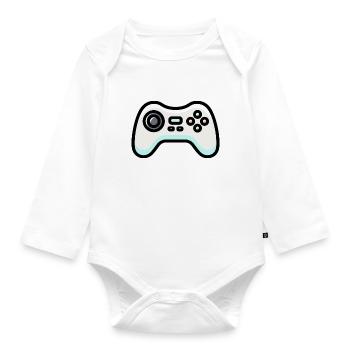 Gamepad Logo - Organic Longsleeve Baby Bodysuit - white - Front