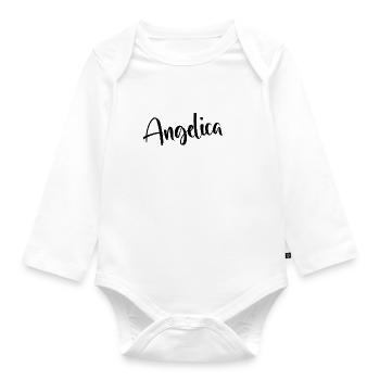 Vorname Angelica - Baby Bio-Langarm-Body - Weiß - Vorne