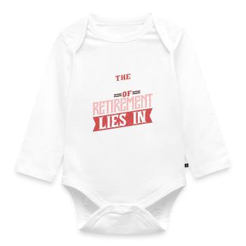 Die Schönheit des Ruhestands liegt in Käsekuchen - Baby Bio-Langarm-Body - Weiß - Vorne