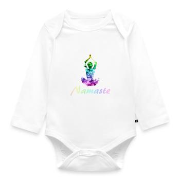 Yoga Namaste - Body Bébé bio manches longues - blanc - Devant