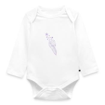 Plume et étoiles - Body Bébé bio manches longues - blanc - Devant