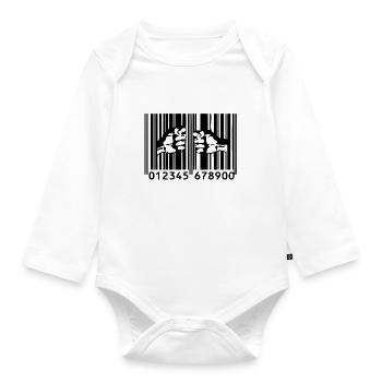 Banksy Bars Of Capitalism - Organic Longsleeve Baby Bodysuit - white - Front