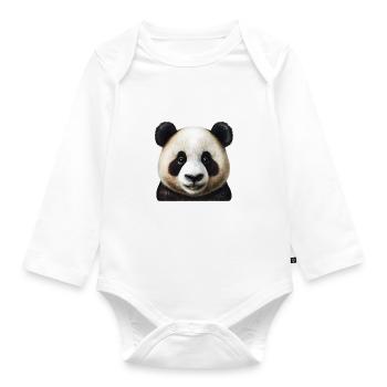 Panda - Body Bébé bio manches longues - blanc - Devant