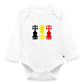 Formula Belgium Formula Racing Belgium Flag - Organic Longsleeve Baby Bodysuit - white - Front