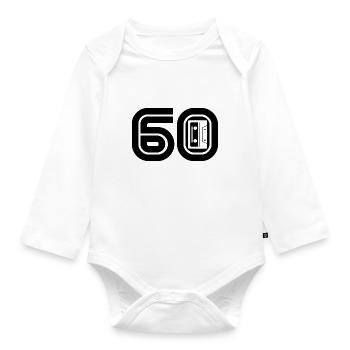 60 Retro Music 60s - Organic Longsleeve Baby Bodysuit - white - Front