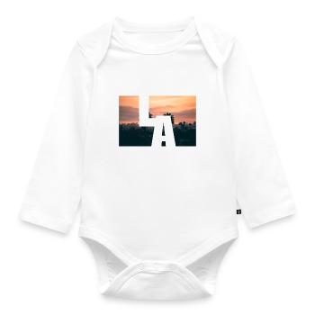 LA Los Angeles Sunset - Baby Bio-Langarm-Body - Weiß - Vorne