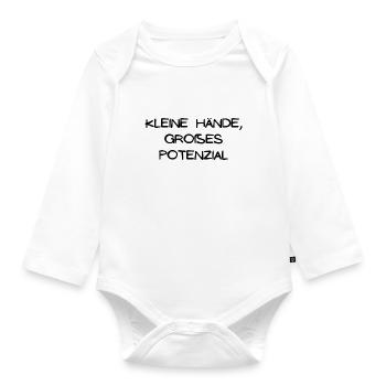 Kleine Hände große Potenzial - Baby Bio-Langarm-Body - Weiß - Vorne