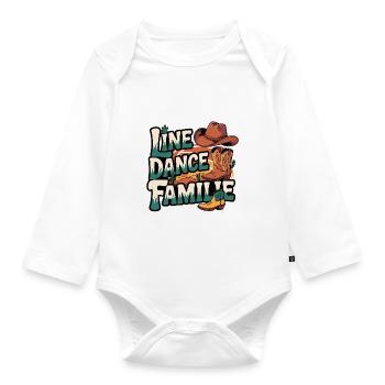 Line Dance Linedance Familie - Baby Bio-Langarm-Body - Weiß - Vorne