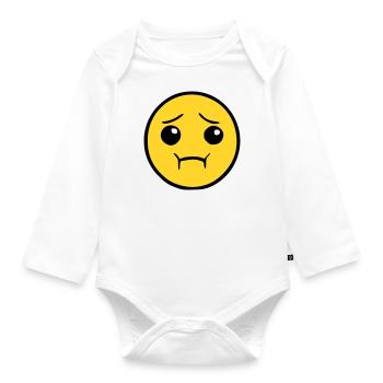 Emoji couleur de croquis dégoûtée - Body Bébé bio manches longues - blanc - Devant