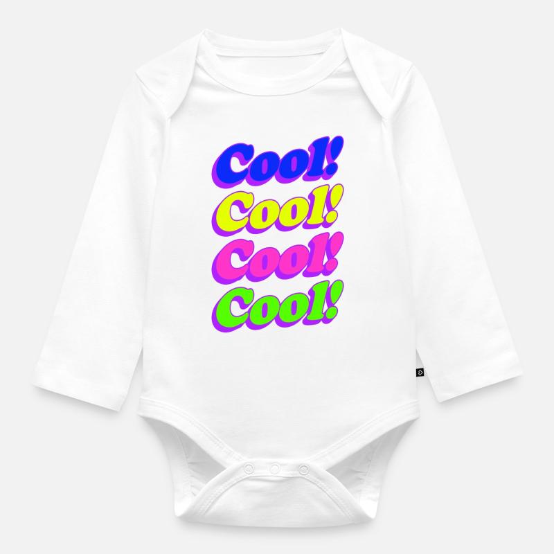 Cool ! Couleurs années 90 - Body Bébé bio manches longues - blanc