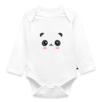 Panda kawaii - Body Bébé bio manches longues - blanc - Devant