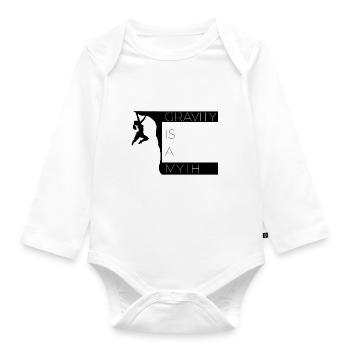 Gravity is a Myth - boulder and climbing shirt - Organic Longsleeve Baby Bodysuit - white - Front