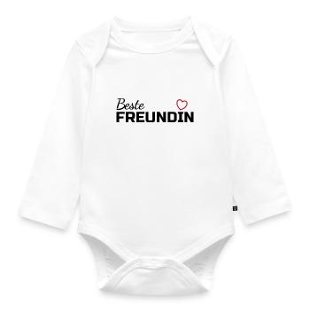 Beste Freundin - Baby Bio-Langarm-Body - Weiß - Vorne