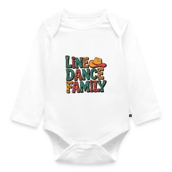 Line Dance Linedance Familie - Baby Bio-Langarm-Body - Weiß - Vorne