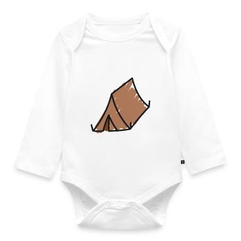 Zelt - Baby Bio-Langarm-Body - Weiß - Vorne