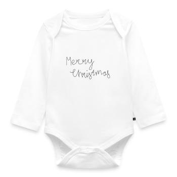 Merry Christmas - Organic Longsleeve Baby Bodysuit - white - Front