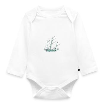 Grayhound Lugger - Organic Longsleeve Baby Bodysuit - white - Front