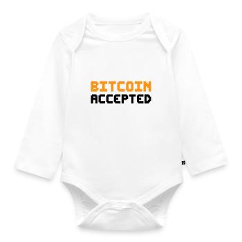 Bitcoin Accepted - Organic Longsleeve Baby Bodysuit - white - Front