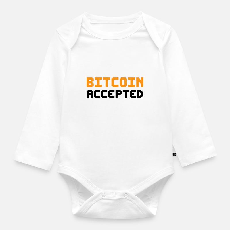 Bitcoin Accepted - Baby Bio-Langarm-Body - Weiß