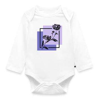 Blume - Baby Bio-Langarm-Body - Weiß - Vorne