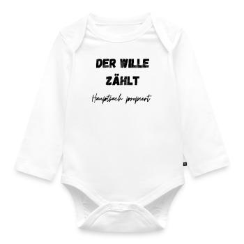 Der Wille Zählt - Baby Bio-Langarm-Body - Weiß - Vorne