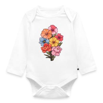 Blumen, Blumenstrauß - Baby Bio-Langarm-Body - Weiß - Vorne