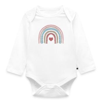Regenbogen Boho - Baby Bio-Langarm-Body - Weiß - Vorne