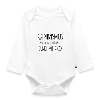 Optimismus - Sumsi mit Po schwarz - Baby Bio-Langarm-Body - Weiß - Vorne