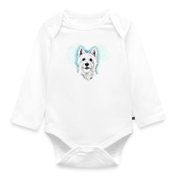 Westie Heart West Highland White Terrier (en) - Body Bébé bio manches longues - blanc - Devant