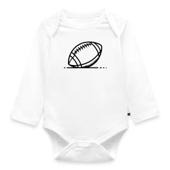 American Football Pigskin Line Art Design - black - Organic Longsleeve Baby Bodysuit - white - Front