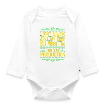 Ich teste mein Code-Geschenk nicht immer - Baby Bio-Langarm-Body - Weiß - Vorne