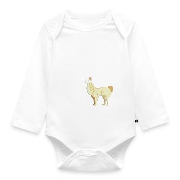 KARL LE LAMA NE MANGE PAS LES GENS DRÔLES - Body Bébé bio manches longues - blanc - Devant