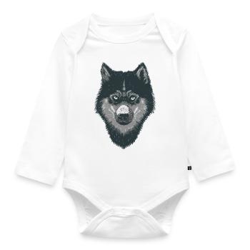 Loup - Body Bébé bio manches longues - blanc - Devant