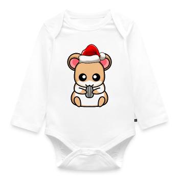 Hamster Comic Christmas - Body Bébé bio manches longues - blanc - Devant