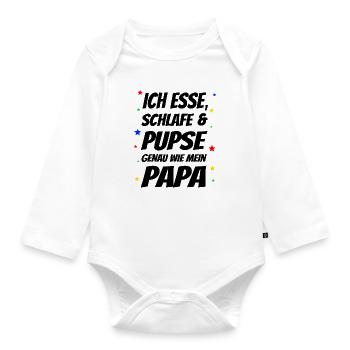 Ich pupse wie Papa - Baby - Baby Bio-Langarm-Body - Weiß - Vorne