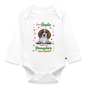 Beagler Hund Weihnachten Hunderasse - Baby Bio-Langarm-Body - Weiß - Vorne