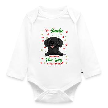 Blue Lacy Hund Weihnachten Hunderasse - Baby Bio-Langarm-Body - Weiß - Vorne