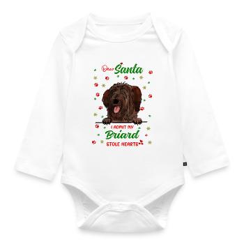 Briard Hund Weihnachten Hunderasse - Baby Bio-Langarm-Body - Weiß - Vorne